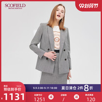 SCOFIELD women's houndstooth double-breasted blazer SFJK92502Q
