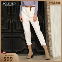 SCOFIELD Women's Fall 2020 New Slim Straight Simple Waist Cotton Jeans SFTJA3801Q