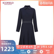 Scofield women's new spring / summer 2020 solid square collar pleated skirt dress sfowa2312q