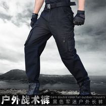  Spring and autumn outdoor casual overalls mens loose large size military fan pants pure cotton multi-pocket training pants wear-resistant tactical pants