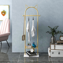 Nordic bedroom hanger floor-to-ceiling clothes rack household indoor marble hanging clothes rack multifunctional storage bag rack