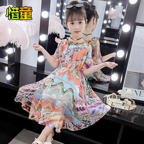 Girls' dress 2020 new summer children's dress children's Chiffon princess skirt girls' Korean style westernized beach skirt