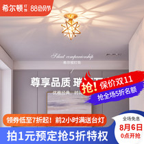 Hilton Pentagram Ceiling Light Home Corridor Aisle Balcony Entrance Hall Light Nordic Creative Lighting Net Red