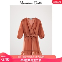 春夏折扣 Massimo Dutti 女童 荷叶边裹身女孩简约连衣裙 06623225902