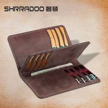 Card Bag Mens Card Bag Multi-Position Genuine Leather Credit Card Sleeve Female Bank Card Clip Ultra Slim Retro Fitted Card Bag Small Short