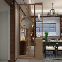 New Chinese screen partition cabinet living room bedroom shelter porch cabinet home simple solid wood fence screen shelf