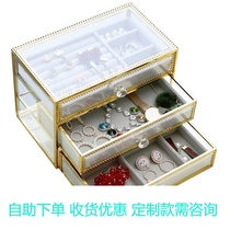 Phnom Penh glass jewelry box Hand jewelry earrings storage box Economic strong earrings Necklace earrings ring finishing rack