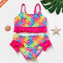 3~14Y Teenager Girls swimwear Two pieces Childrens swimwea