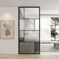 Light luxury screen partition living room entrance metal partition wall panel household modern simple toilet Changhong glass grille