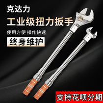 Square hole adjustable torque wrench High precision torque replaceable head torque wrench tool Open movable head wrench