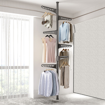 Stand-up clothes rack Floor-to-ceiling telescopic balcony clothes rack artifact Indoor hangers Storage rack Household drying rack