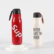 Japan germ Thermos mug men and women high color Net red grid sup sports 316 stainless steel water Cup portable