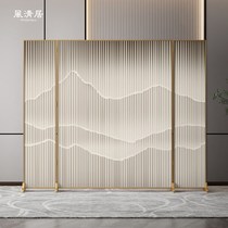 Light luxury art screen partition folding removable imitation iron rockery office hotel room soft partition wall