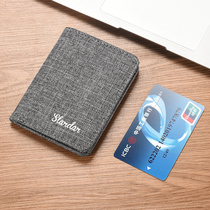 Canvas ultra-thin short mini simple wallet female male drivers license card bag one student Mens thin wallet