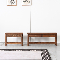 Chicken wing wood bench mahogany furniture Chinese style shoe stool home door shoe rack solid wood small stool log long bench