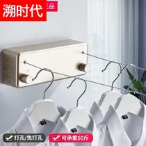 Telescopic clothesline cold balcony non-perforated invisible shrink wire rope outdoor drying rack bathroom drying artifact