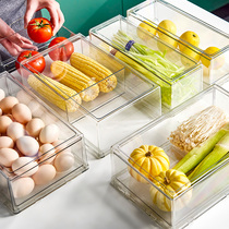 Refrigerator containing box drawer-type food grade vegetable preservation case plastic transparent kitchen finishing box containing deviner