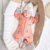  Baby one-piece spring and autumn and summer pure cotton baby clothes pajamas climbing clothes thin long-sleeved newborn super cute romper