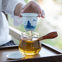 Thickened high temperature resistant glass boiled water side teapot filter household ceramic black tea maker kung fu tea set set