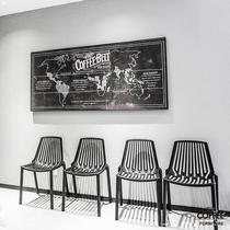 Practical milk tea shop cafe dessert shop Western restaurant table and chair combination simple casual negotiation room square dining table and chair