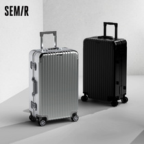 Semir all aluminum magnesium luggage male sturdy durable aluminum alloy password trolley case female boarding case suitcase 24 inch