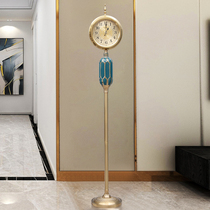 American standing clock living room TV cabinet next to decorative ornamental clock European retro ceramic clock metal floor clock