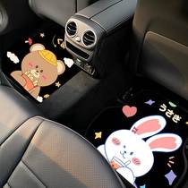Car floor mat protection mat female anti-dirty easy-to-clean carpet Cute cartoon monolithic tide brand universal car floor mat