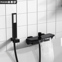 Bath household faucet copper in-wall faucet big waterfall shower hot and cold water shower faucet