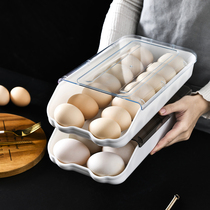 Kitchen put the egg box refrigerator with fresh storage basket plastic household box holder transparent artifact
