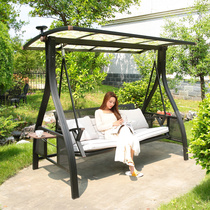 Cast aluminum outdoor swing Outdoor courtyard rocking chair Adult household double hanging chair Balcony Solar wrought iron swing