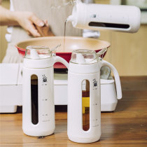 Tree bilayer glass oil jug good good peanut oil bottle oil tank with lid kitchen home oil sauce vinegar pot anti-leak