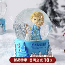 Crystal Ball Music Box Snowflakes Snow Snow Girl Princess Children Christmas Birthday Gift Music Box