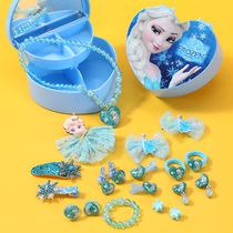 Childrens Necklace Little Girl Ice Princess Cartoon Cute Toy Baby Ring Bracelet Earrings Set