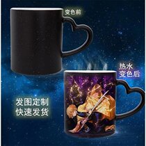 Japanese anime Naruto One Piece Ghost Blade Water Cup with lid spoon heated color change Cup ceramic mug customization