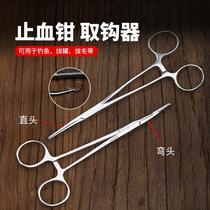 New fishing stainless steel deep throat hook clamp straight elbow hook hook artifact Luya cupping pet pull
