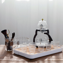 Silver-inlaid glass full semi-automatic tea set heat-resistant lazy Kung Fu Tea Cup household magnetic water teapot