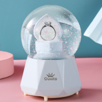 Creative Chinese Valentines Day Valentines Day Girl Gift Crystal Ball Music Box Snow Sky City Music Box Send Girl