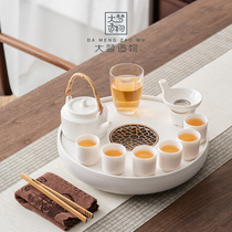Big dream creation light luxury high-end white porcelain kung fu tea set home living room simple ceramic dry bubble small tea tray
