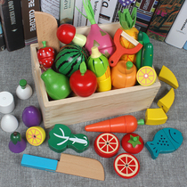 Childrens House wooden magnetic cut fruit toys fruit vegetables Chile boys and girls kitchen toys gifts
