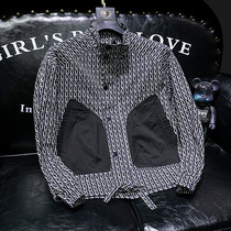 XG full of D printed coat men's jacket spring and autumn new Korean fashion Joker casual pocket jacket