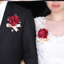 Western-style corsage bridegroom bride and bride exquisite to send parents a full set of family summer wedding flowers