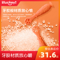 Teeth gum baby short handle silicone spoon baby learning to eat spoon childrens puzzle molars licking spoon complementary food tableware