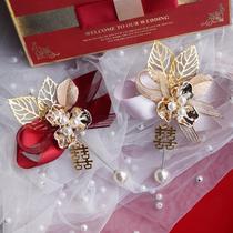 Mori wedding high-end wedding bride and groom parents wedding a set of corsages a full set of corsages wrist flower celebration