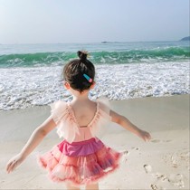 Childrens swimsuit girl one-piece swimsuit female baby quick-drying summer 2021 new little Princess swimsuit suit skirt