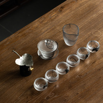 Glass kung fu tea set jade porcelain Jade home simple set of high-end gift box gift office