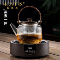 Glass teapot household electric ceramic stove tea boiling tea maker insulation health kettle lift beam steam teapot flower tea set