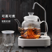 Honghu Glass cooking teapot Thickened kettle Electric heating steaming teapot Automatic water electric pottery stove Tea maker set
