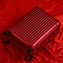 Big red wedding suitcase 20 inch wedding dowry box size suitcase Bride all aluminum magnesium alloy trolley case