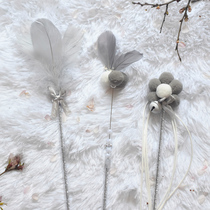 Sakura series flower cat stick three-piece fairy tassel kitten kitten toy artifact cat cat bell feather stick