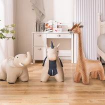 Giraffe Animal Stool Creative Elephant Chair Leather Unicorn Pendulum with child seat sitting stool for a shoe changing stool